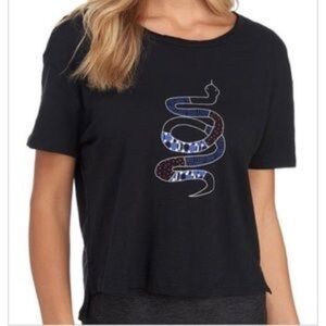 New! Nanette Lepore Play Black Snake Tee SZ Large